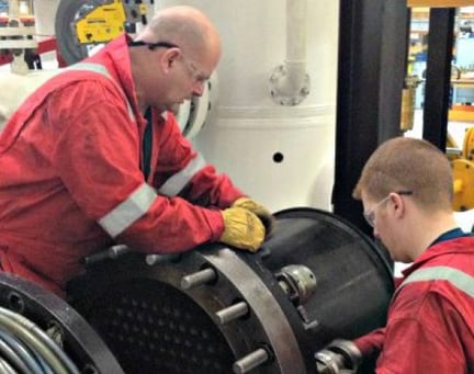 Engineers working